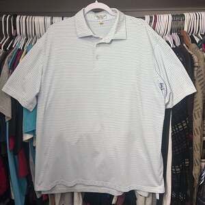 Peter Millar Summer Comfort Striped Performance Polo Shirt Size XL